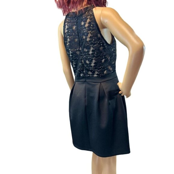 (5 for $25) Sweet Storm Sleeveless Black Lace Mini Dress Size Large - Picture 5 of 6